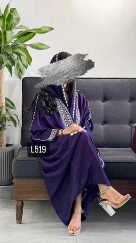 عباية لنن تطريز يدوي قصة بشت