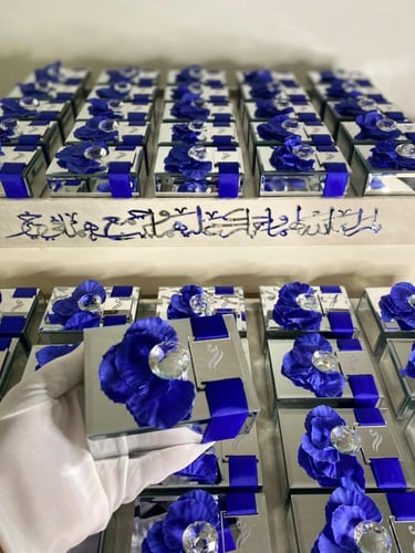 علب مرايا فضي 25 حبة مع الصينيه