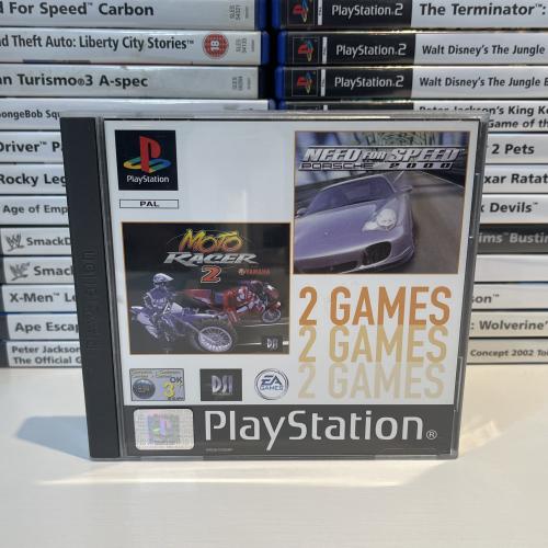 Need for Speed Porsche 2000 & Moto Racer 2 double...