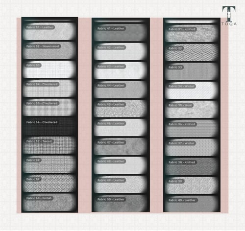 مجموعة خامات الأقمشة 140 فرشة
