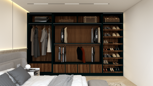 A wardrobe with an elegant design made of European wood, customizable according to your needs.