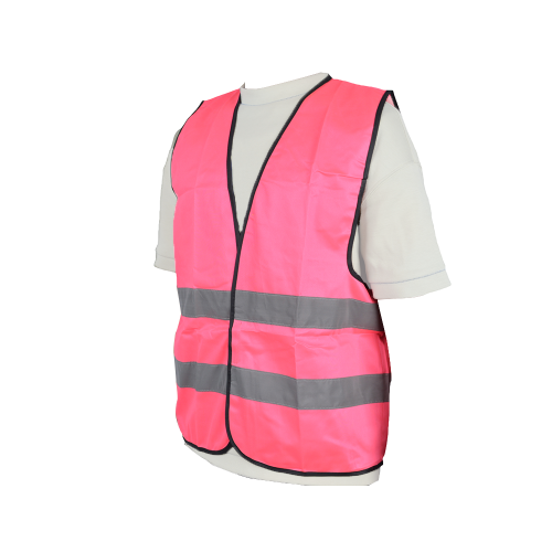 سترة سلامة ثقيل عاكس 2 خط وردي