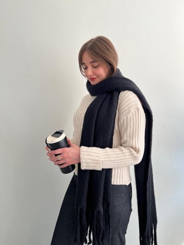 شال شتوي أنيقة ودافئة اخاف عليك من برد الشتاء*