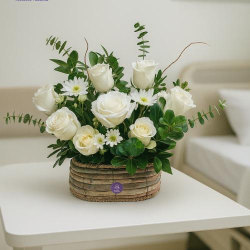 سلة الجوري البيضاء