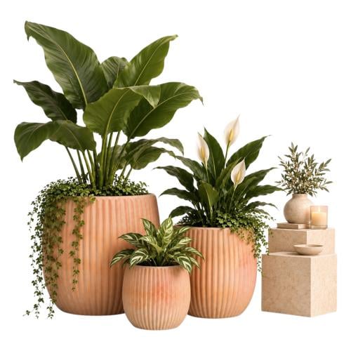 حوض فخار مخطط طولي 3960