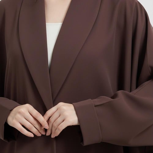 عباية ربع بشت بياقة كلاسكية بلون البني