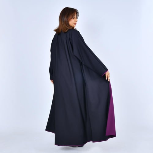 عباية عملية دبل فيس اسود و بنفسجي