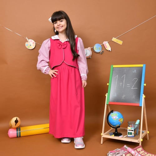 مريول حنين فوشي : تصميم أنيق بأكمام كاروهات مع سدر...