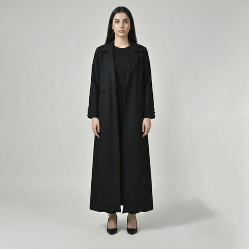 عباية بليزر مع بطانة داخلية مزينة بأزرار