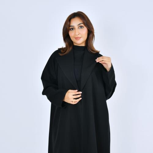 Black plain abaya with a formal cut