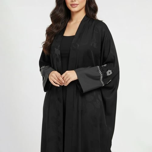 عباية سوداء أوبال ربع بشت بشك ناعم