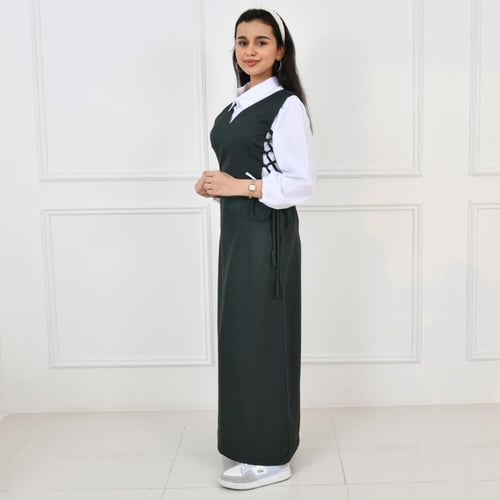 مريول زيتي بخيوط اغلاق على الجانبين