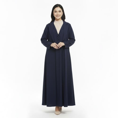 عباية عملية بقصة بليزر مع فستان منفصل مزينة بأزرار...