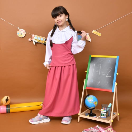 مريول لمى وردي : تصميم كلاسيك توب بياقة فرنسية مع...