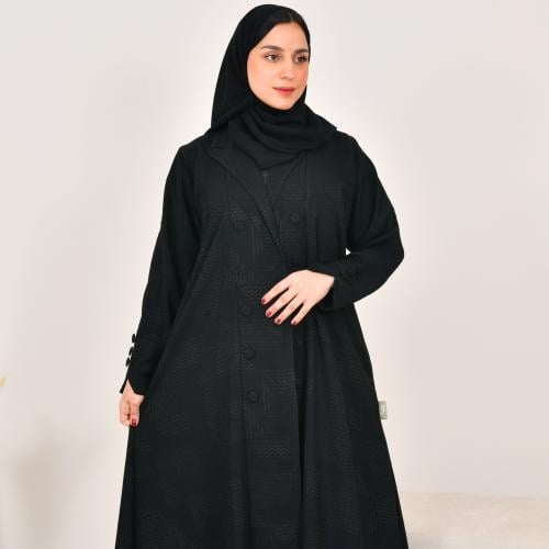 بليزر عملي ربع كلوش بقماش مطرز