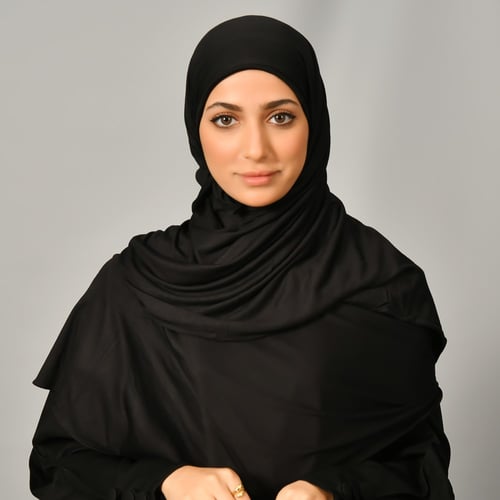 طرحة قطنية سوداء مع بندانة