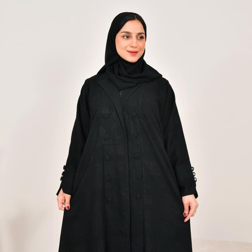 بليزر عملي ربع كلوش بقماش مطرز