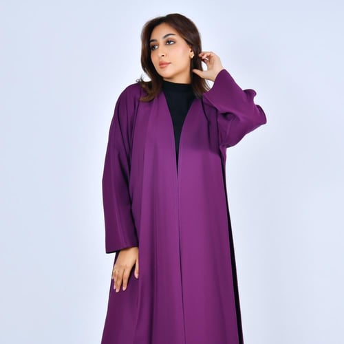 عباية عملية دبل فيس اسود و بنفسجي