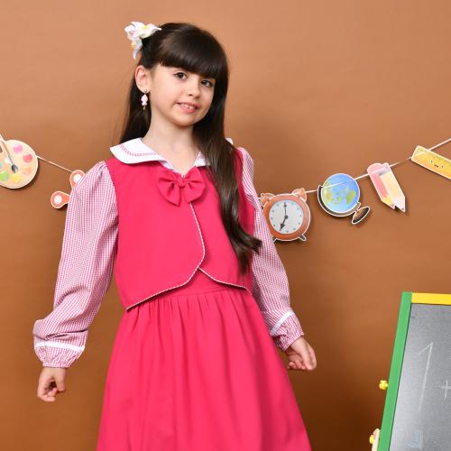 مريول حنين فوشي : تصميم أنيق بأكمام كاروهات مع سدر...