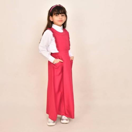 مريول باللون الفوشي بكشكشة انيقة وزم مطاطي من الجا...