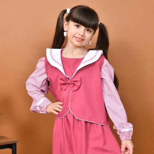 مريول حنين فوشي : تصميم أنيق بأكمام كاروهات مع سدر...