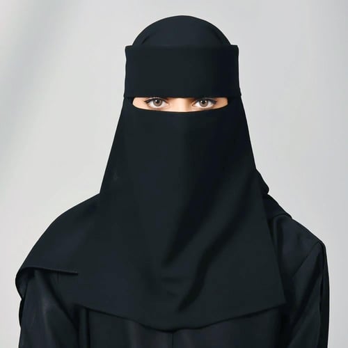 نقاب شمسي طويل بمطاطين مع ربطة اغلاق