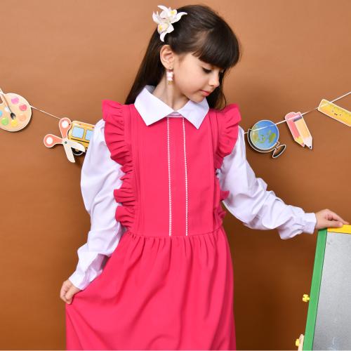 مريول تالا فوشي :تصميم بكشكش جانبي مع قيطان ابيض م...