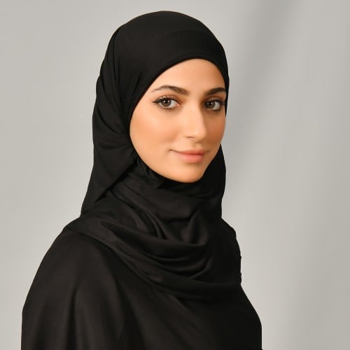 طرحة قطنية سوداء مع بندانة