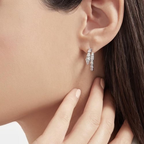 أقراط «سيربنتي فايبر» - فضي