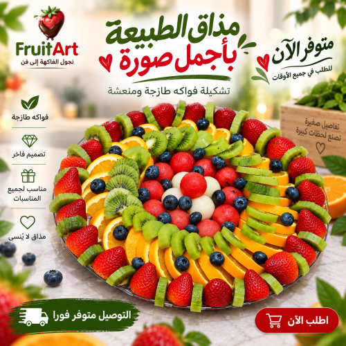 صحن فواكه الوان رسام