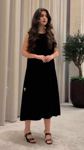 فستان داخلي مخمل أسود