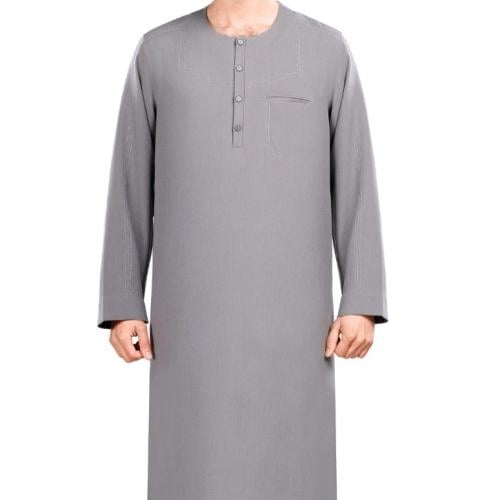 دروش | ثوب نوم كم طويل رجالي رمادي من دروش