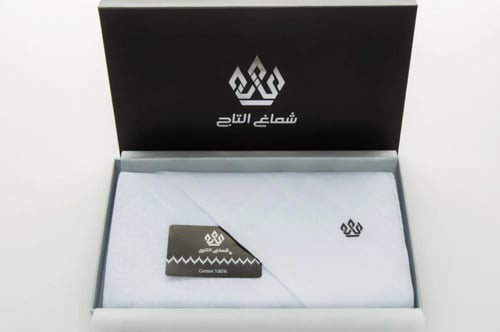التاج | شماغ التاج الأبيض من مصنع دسار الوطني