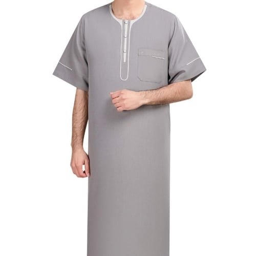 دروش | ثوب نوم نصف كم رجالي رمادي من دروش