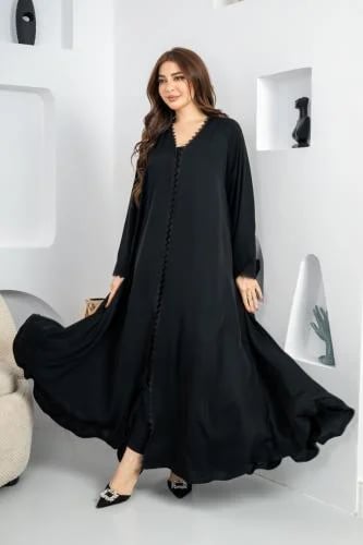 A unique abaya with distinctive and luxurious embellishments