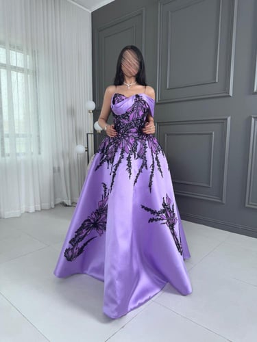 فستان سهرة منفوش بتصميم أنيق