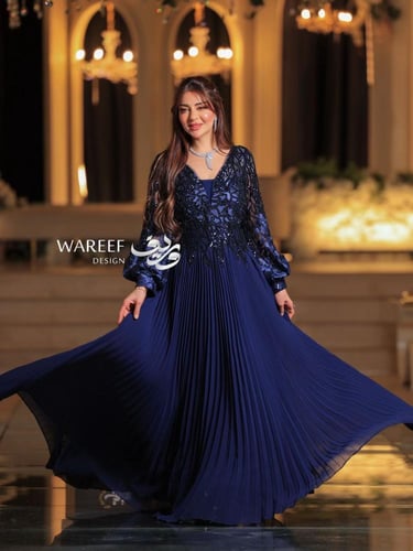 فستان سهرة شيفون كحلي