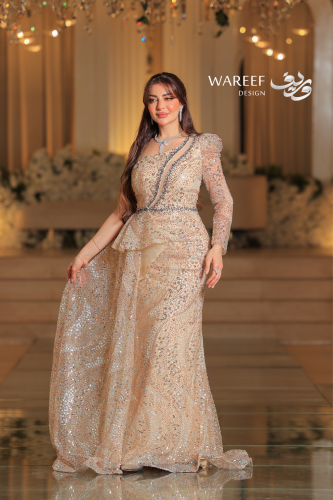 فستان سهره ون شولدر ذهبي