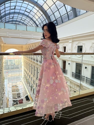 فستان سهره اوف شولدر قصير مشجر