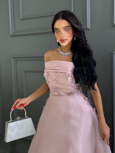 فستان سهرة ميكادو تطريز كلفه