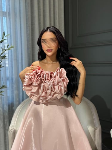 فستان سهرة قصير ميكادو فرنسي