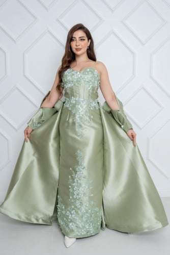 فستان سهرة ميكادو تطريز كلفه راقي