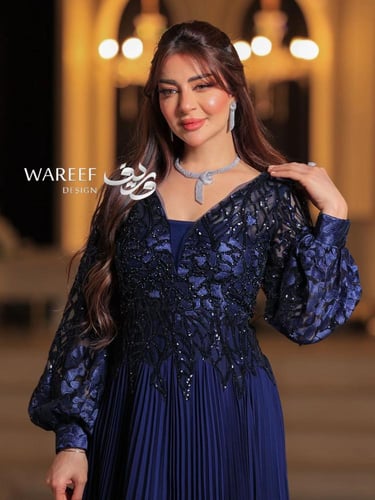 فستان سهرة شيفون كحلي