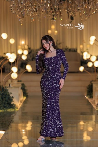 فستان سهرة مرصع فاخر