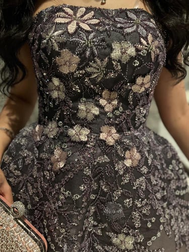 فستان كلوش سهرة بنفسجي متدرج اللون