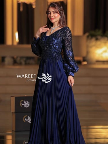 فستان سهرة شيفون كحلي