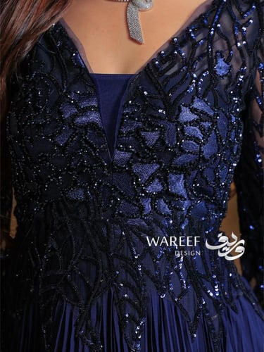 فستان سهرة شيفون كحلي