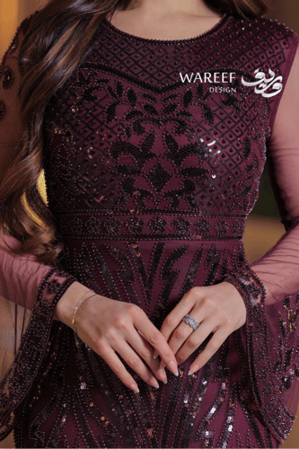 فستان سهرة بيلسيه بلمسات براقة