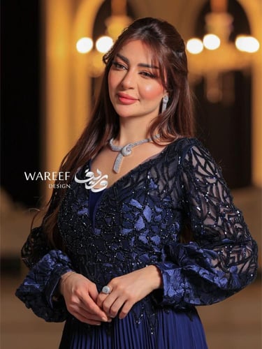 فستان سهرة شيفون كحلي