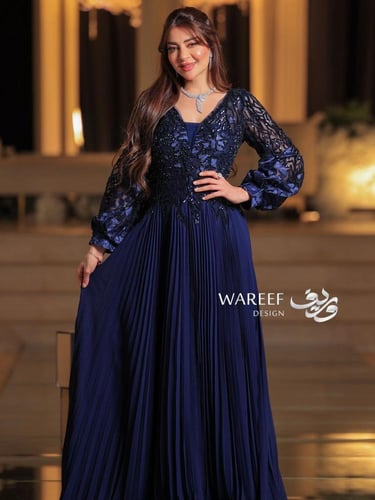 فستان سهرة شيفون كحلي